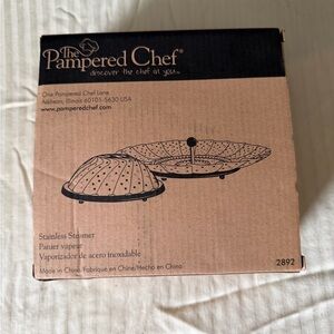 The Pampered Chef Stainless Steamer - Black Handle